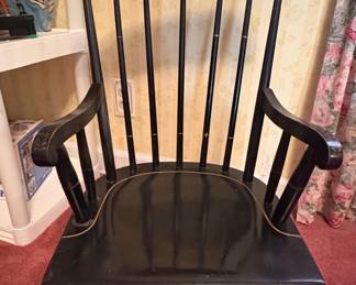Nichols & Stone Black Stenciled Rocking Chair
