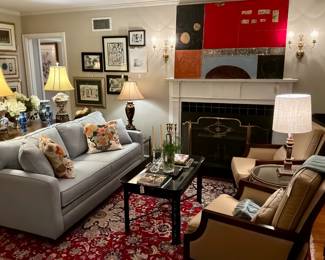 Sleeper sofa, Baker coffee table, Thomasville side chairs