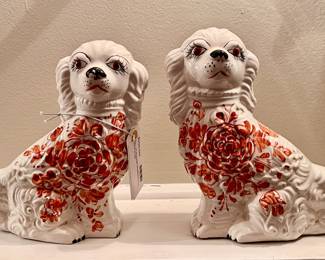 Pair of Vintage Staffordshire-Style Dogs 