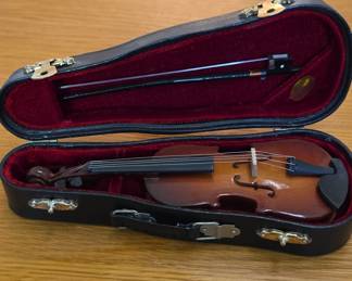 Miniature Violin Collectible with Case