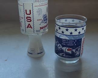 Vintage Apollo 11 Lunar Module and Apollo 13 Commemorative Glassware