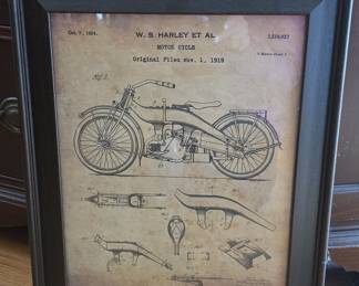 Harley-Davidson 1924 Motorcycle Patent Art Print