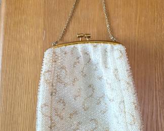 Vintage Beaded Evening Bag with Chain Handle