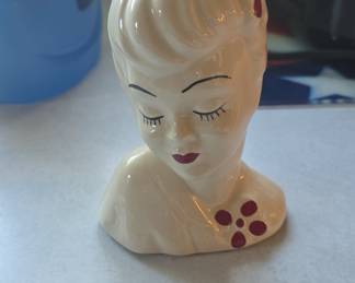 Vintage Ceramic Lady Head Vase