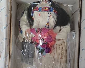 Danbury Mint 'Morning Song' Native American Bride Porcelain Doll by Judy Belle