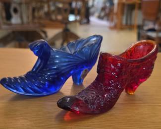 Vintage Fenton Art Glass Shoe Collection
