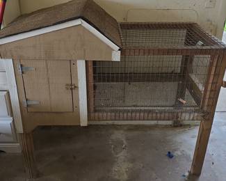 Wooden Rabbit Hutch or Chicken Coop with Nesting Box