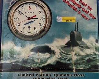 Cold War era actual Russian submarine clock