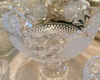 Beautiful pedestal crystal bowl Miller import Germany