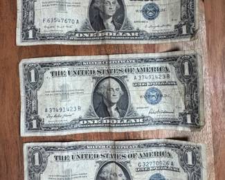 1957 $1 Silver Certificate lot of 3