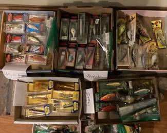 Boxes of fishing bait
