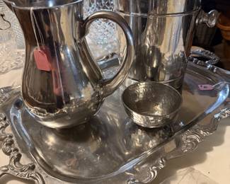 Pewter serving pieces