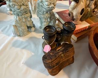 Foo Dogs / Brass and Mother of Pearl Binoculars 