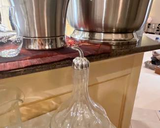 FRONTGATE  STAINLESS ICE BUCKETS -SMALL ONE HAS SCOOP 