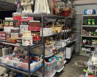 fully loaded garage - holiday decor -hh -garden - huge 3 car garage full 