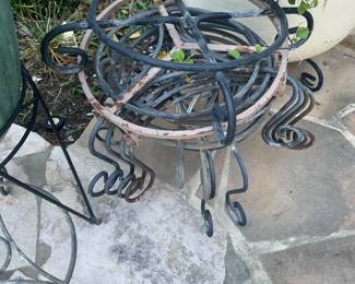 lots of iron plant stands-holders 
