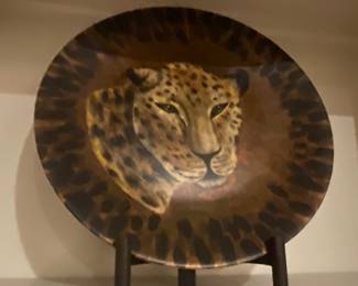 large decor plate and stand 