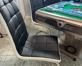 Black and White Chrome 4 Chairs