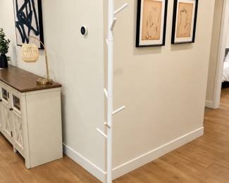 Modern Entryway with White Coat Rack