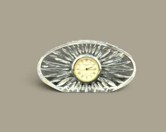 20 WaterfordCrystalSunburstOvalQuartzDeskClock