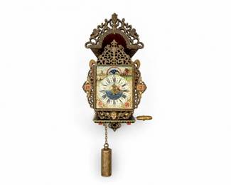 64 VintageDutchFrisianMermaidWeightDrivenWallClockwMoonDial