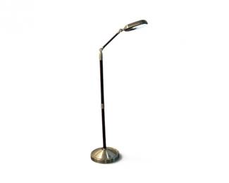 90 AdjustableWoodChromeFloorLampwDomeShade
