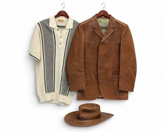 108 VintageStivelmanLeatherJacketDesmondsSweaterCowboyHat