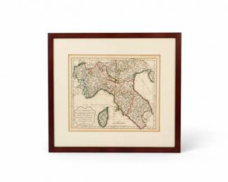 15 AntiqueRobertdeVaugondyHandColoredMapNorthernItalyCorsica