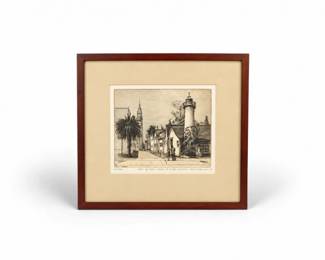 40 EliasMGrossmanHollywoodSignedLandscapePrint1945Framed