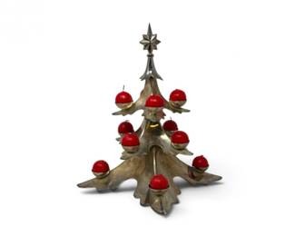 161 GodingerSilverArtCoChristmasTree12LightCandleHolder