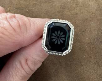 Tiffany & Co Onyx Ziegfeld Daisy Ring