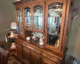 Oak Glass-Front China Cabinet