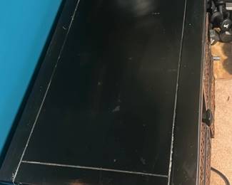 Black Wood 4-Basket Storage Cabinet