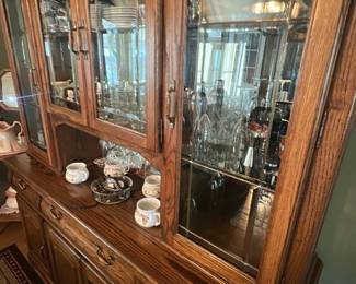 Oak Glass-Front China Cabinet