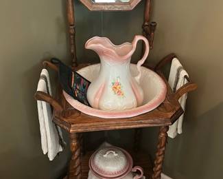 Oak Washstand with Mirror