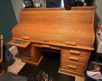 Oak Roll-Top Desk by Winners Only