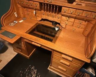 Oak Roll-Top Desk by Winners Only