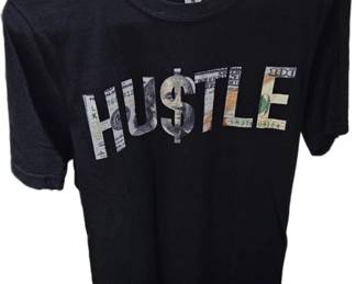 HU$TLE Black Tee Shirt Size S