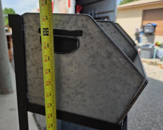 3-Tier Galvanized Metal Storage Bin Organizer with Label Holders