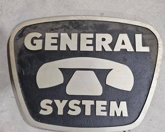 Vintage General Telephone System Metal Sign
