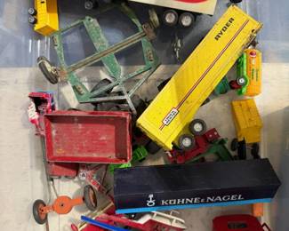 Assorted Toy Semi Trailers, Farm Equipment & Parts ERTL, Ryder, Emery Worldwide