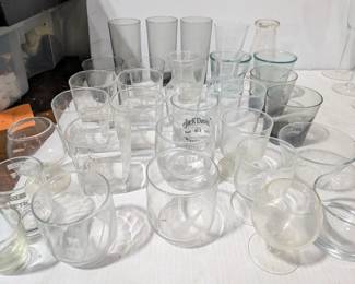 Glassware Lot: Whiskey Glasses, Scotch & Cognac Short Glasses, Some Stemmed