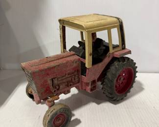 Farm Tractor Toy with Cab -Red & Cream
