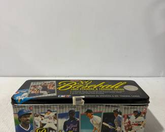 1989 Fleer Baseball Collectors Edition Tin with Large Trading Card & Sticker Collection