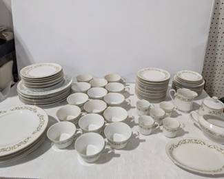 Vintage Bell Flower Dish Set Lot: 74 Pieces
