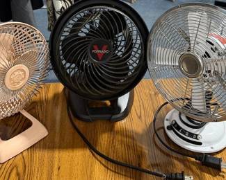 Lot of 3 Table Fans Including Vornado, Metal Desk Fan & Small Personal Fan