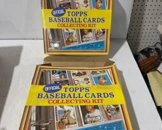 Pair of Official Topps Baseball Card Collecting Kits with Binders, Cards & Supplies