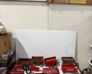 Large Lot of Metal Farm Toy Trailers & Implements McCormick-Deering Cargo Wagons