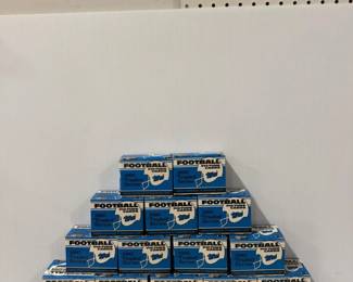 Large Lot of 1990 Topps Football Traded Series Card Sets in Original Boxes