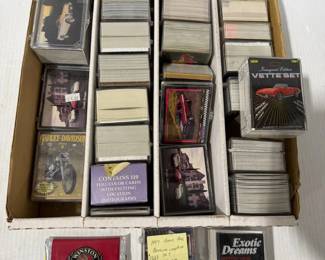 Large Automobile Collector Card Collection Corvette, Harley-Davidson, Exotic Cars & More